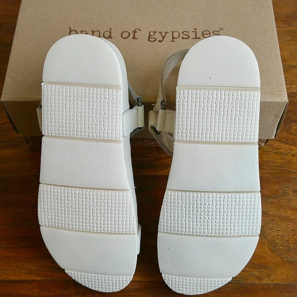 B.O.G Band of the Free Newport Sandals White Leather Casual Shoes Size 7 - Picture 5 of 12